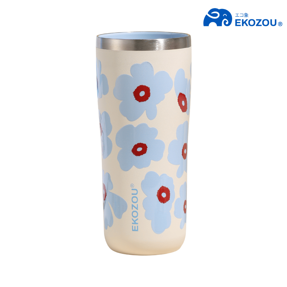 แก้วน้ำเก็บความเย็น เคลือบเซรามิก EKOZOU EKO CLIX ขนาด 480 มล. (BLUEBELL BLOOM)_0